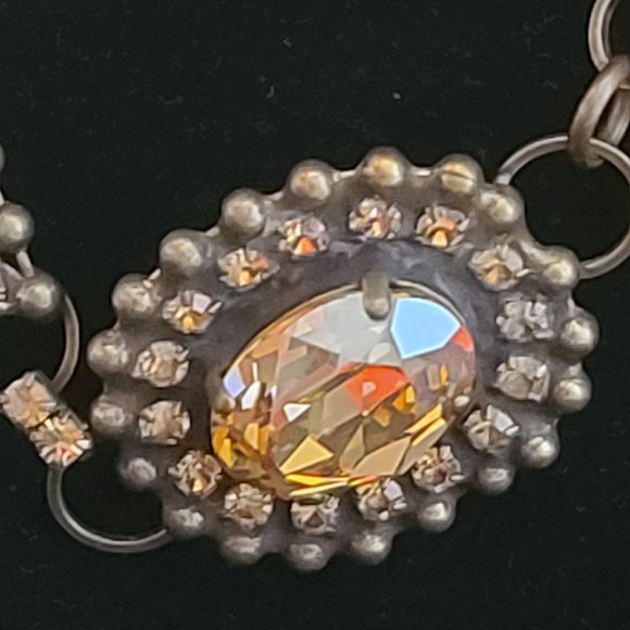 VAN GALZ - Ballchain, Leather & Crystal Wrap, Oval Pendant Necklace - Picture 13 of 14